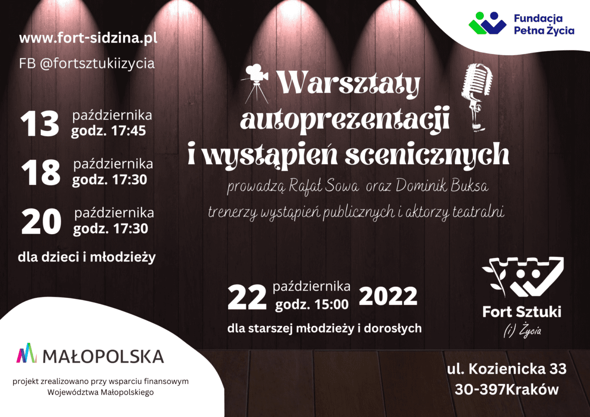 plakat informacyjny na temat warsztatów