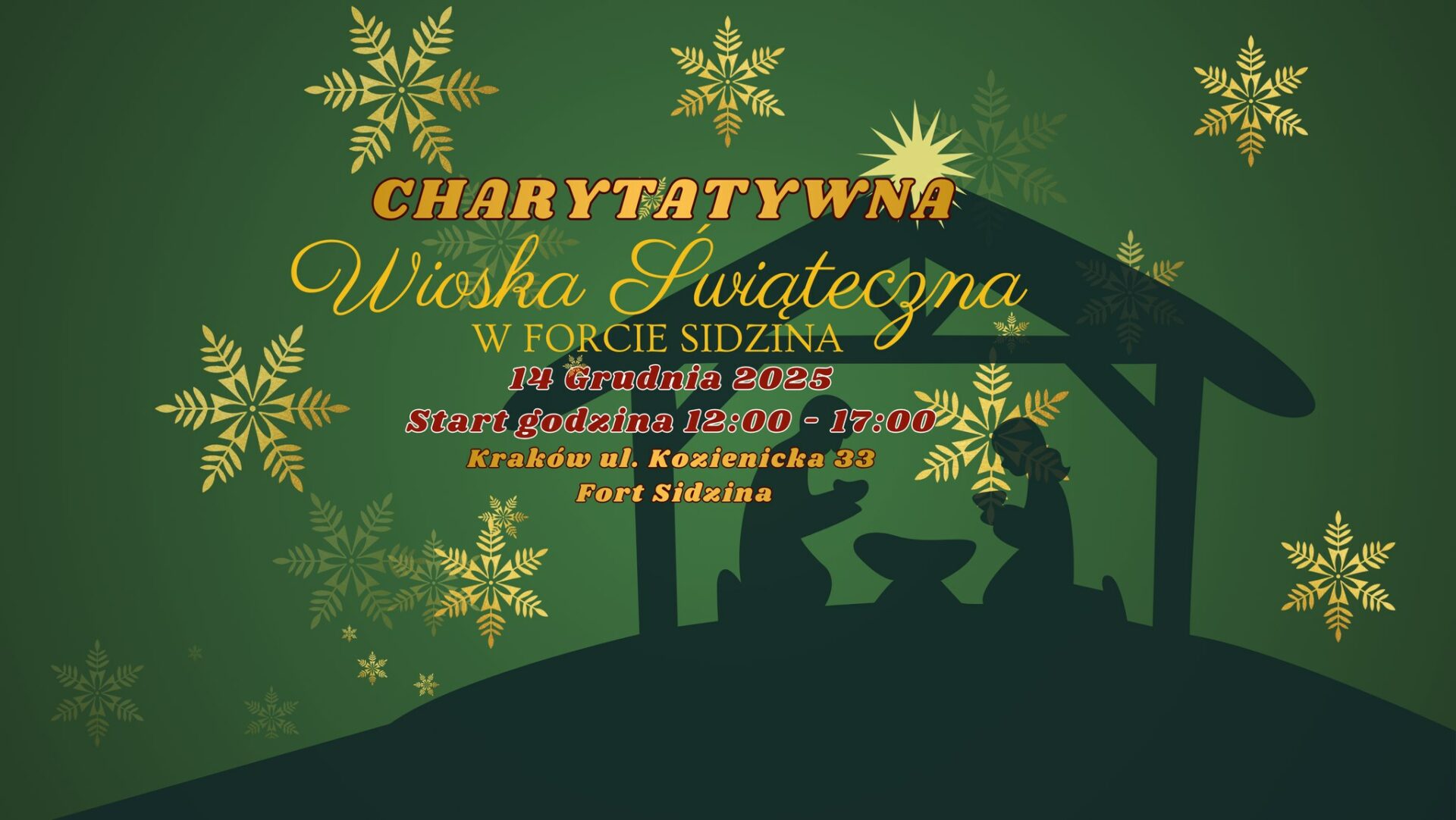 Charytatywna Wioska Świąteczna w Forcie Sidzina. 14 grudnia 2025. Godziny 12:00-17:00, kraków kozienicka 33 fort sidzina